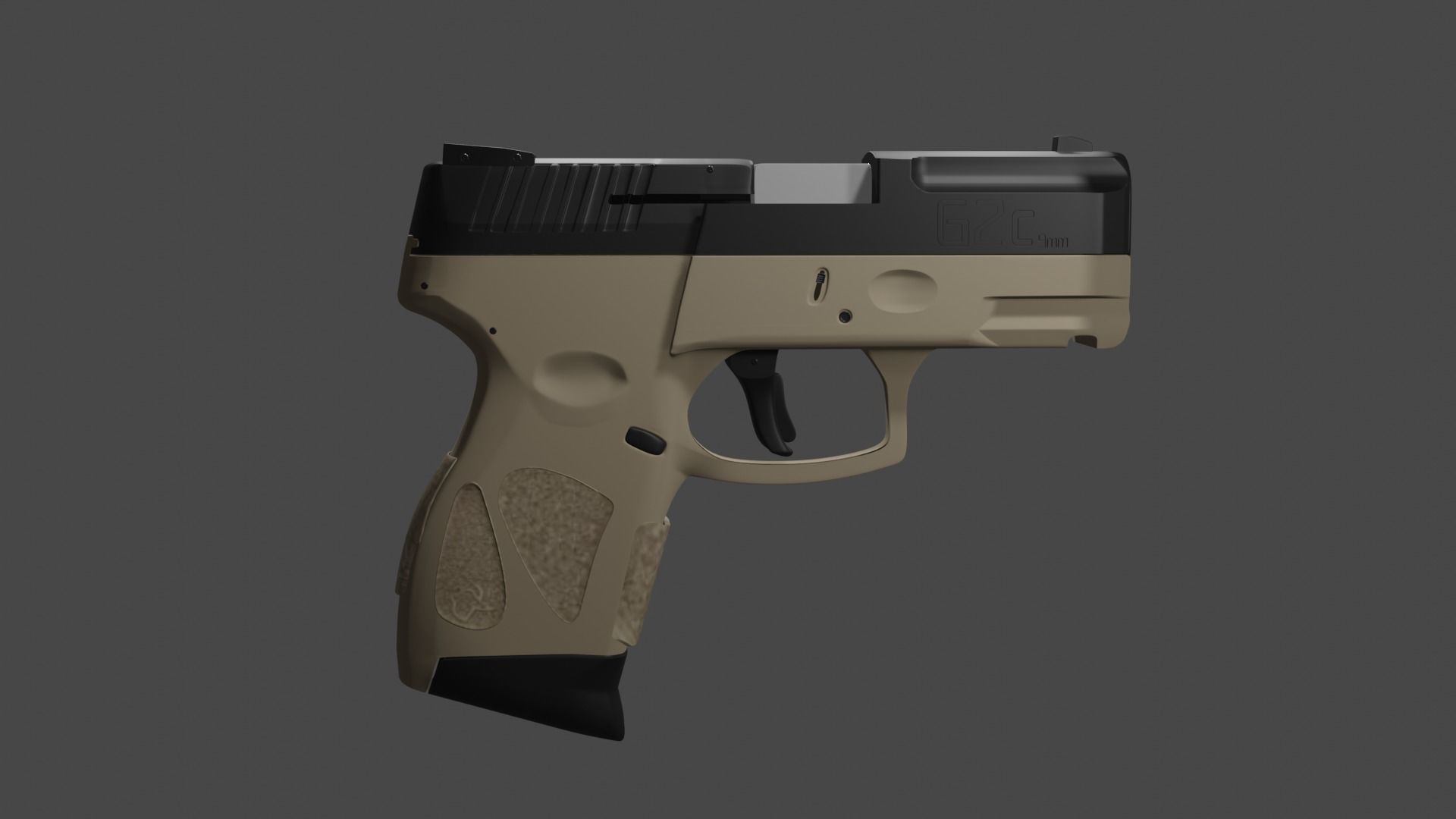 Tauros 9mm glock pistol gun 3D model_4