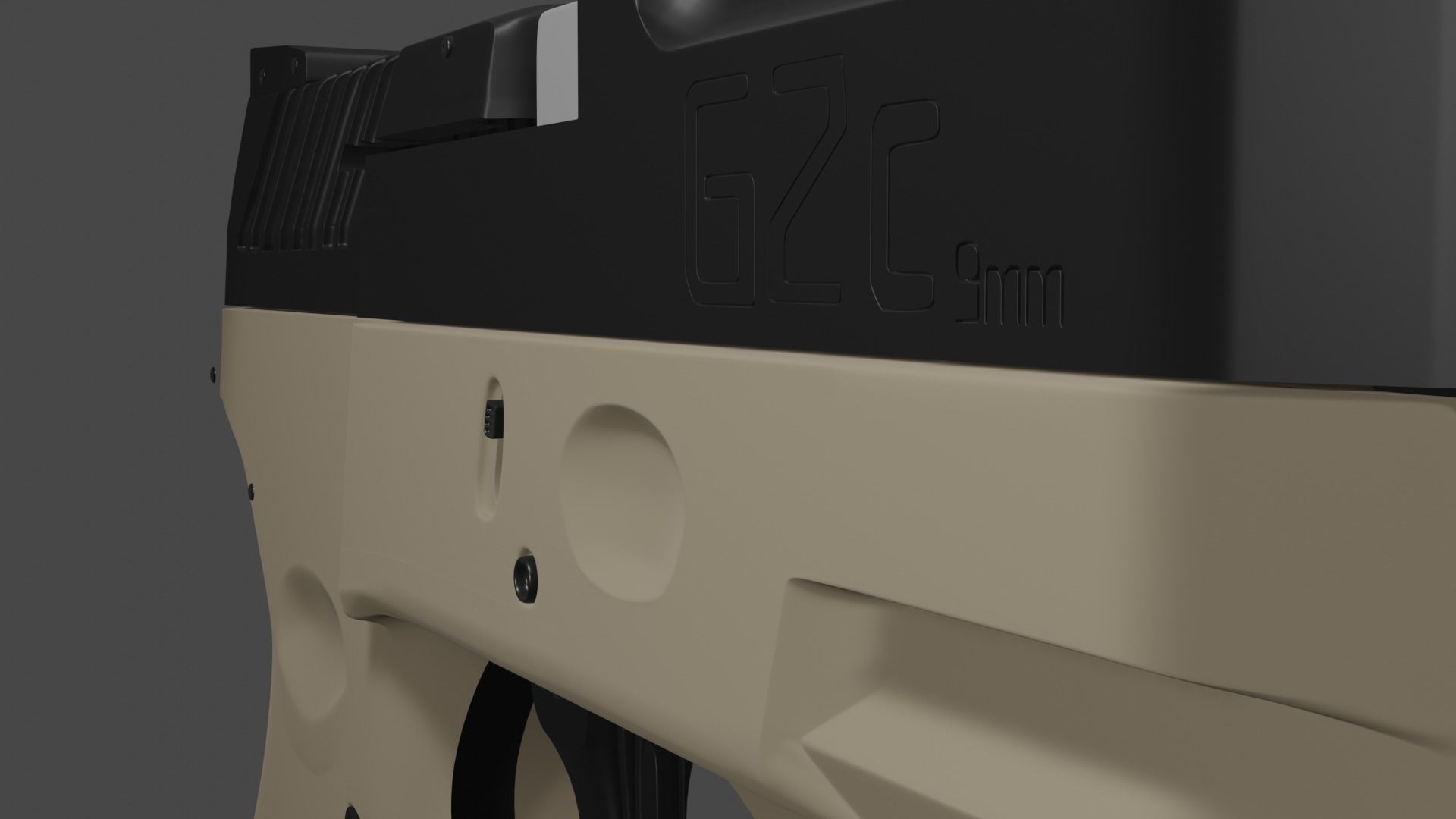 Tauros 9mm glock pistol gun 3D model_2