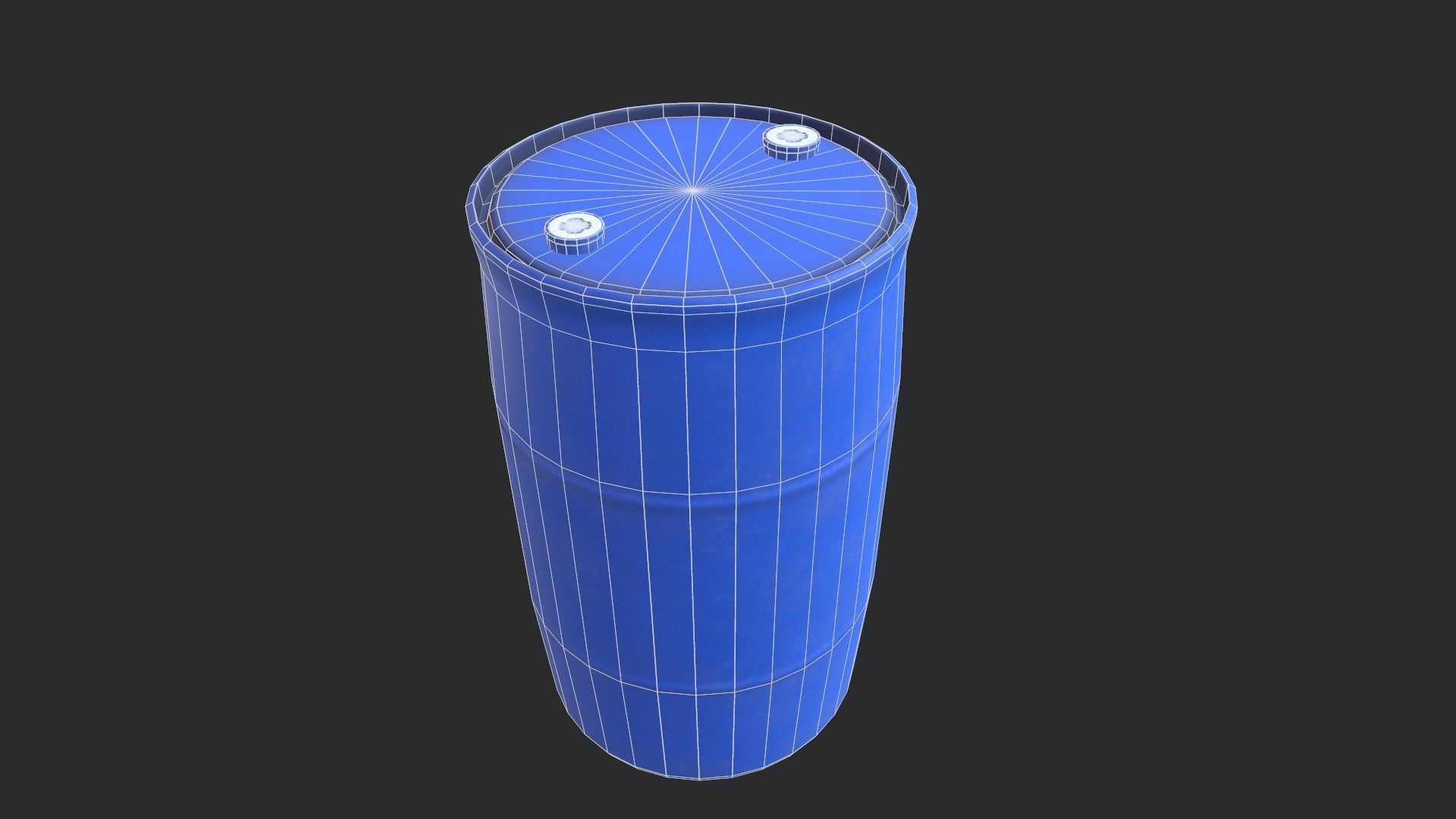 Plastic Drum Low-poly 3D model_4