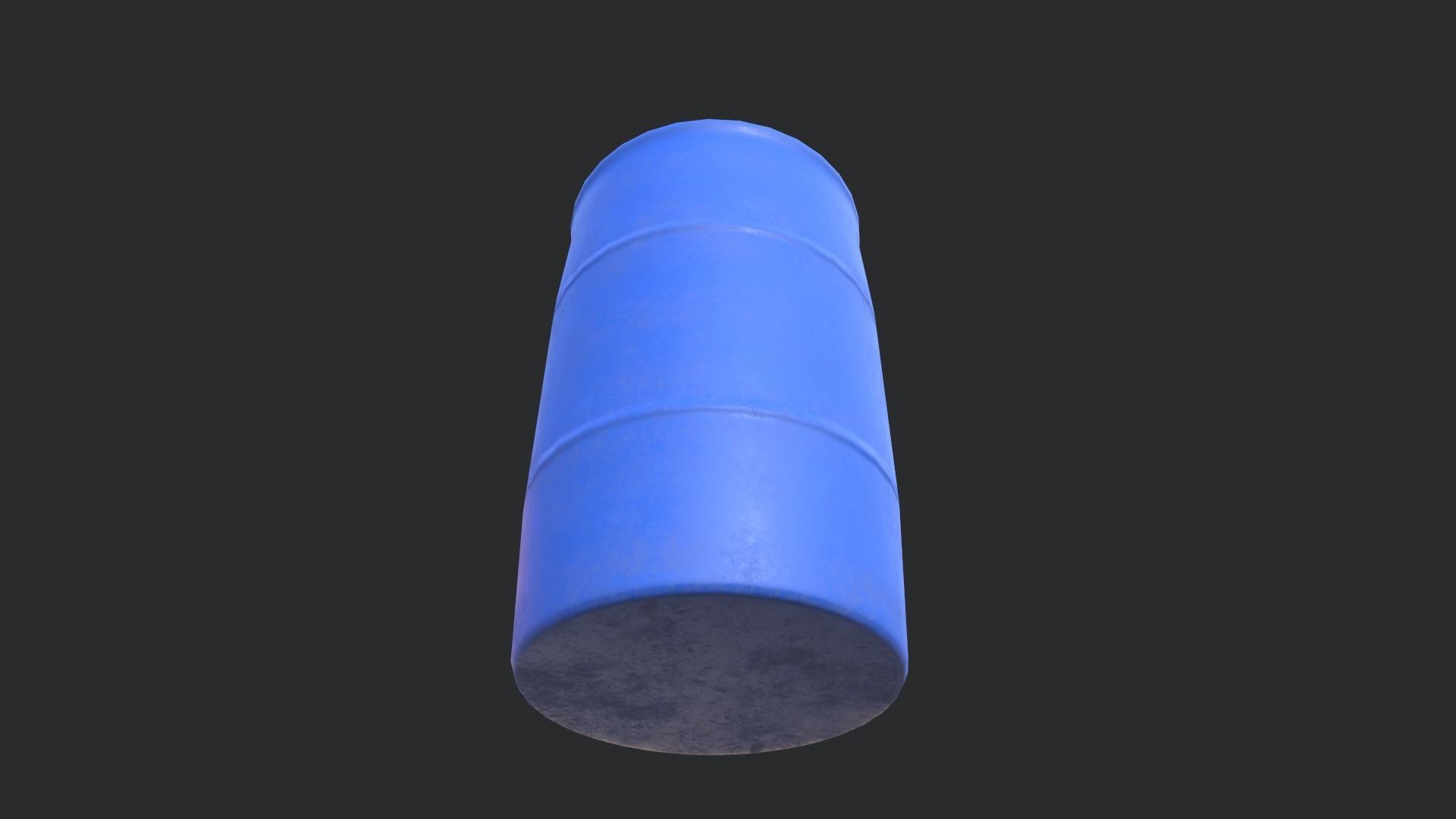 Plastic Drum Low-poly 3D model_2