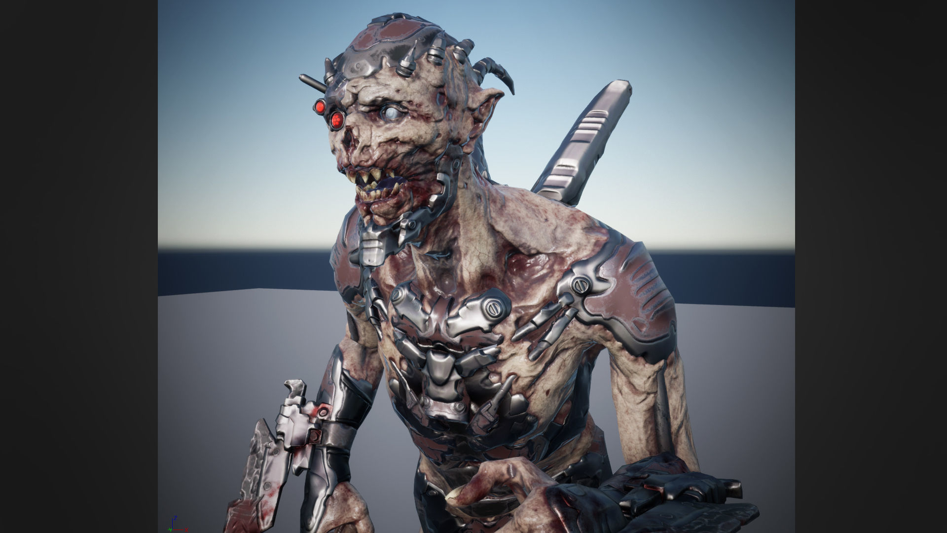 Ghoul soldier Low-poly 3D model_14