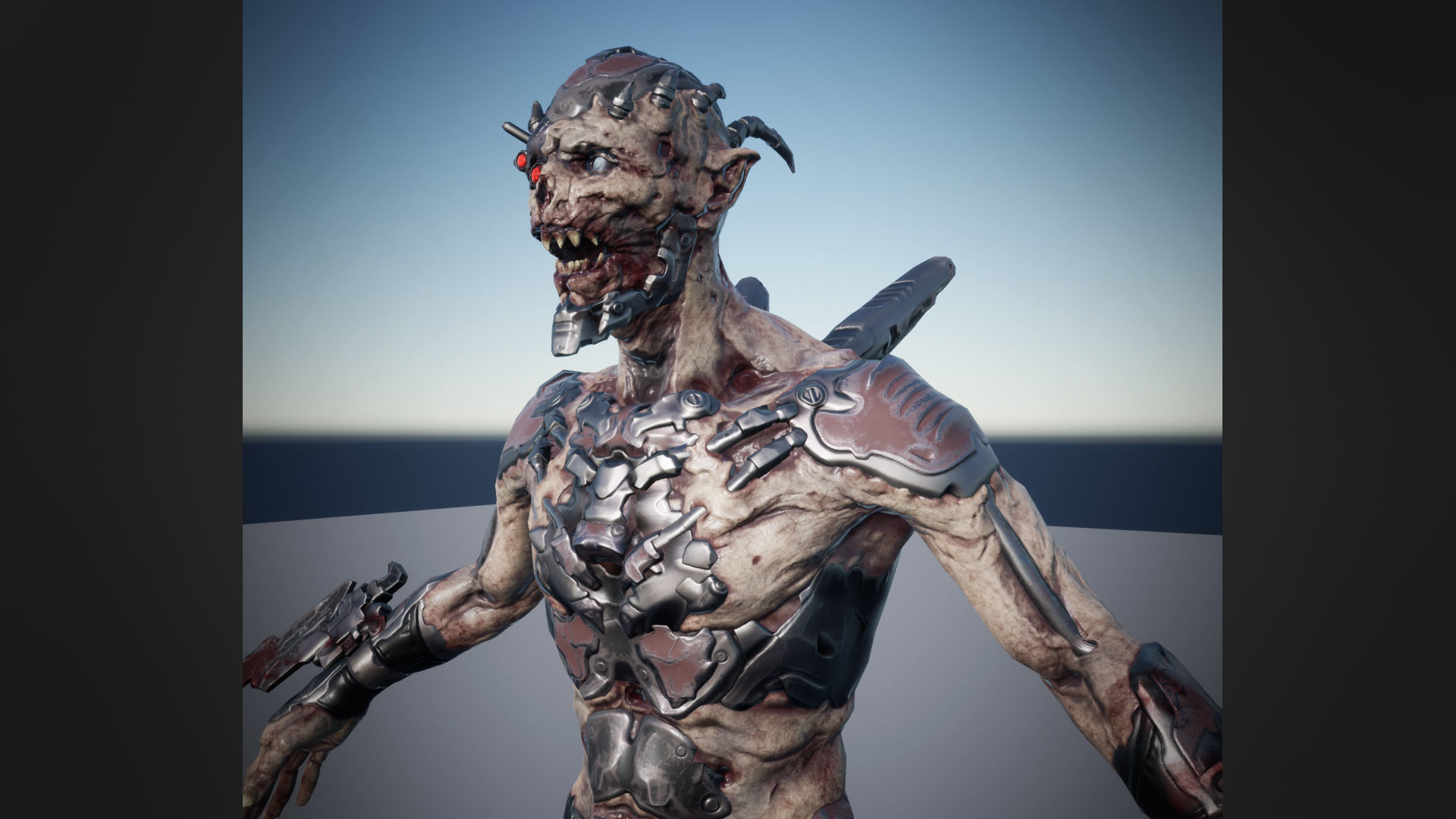 Ghoul soldier Low-poly 3D model_13