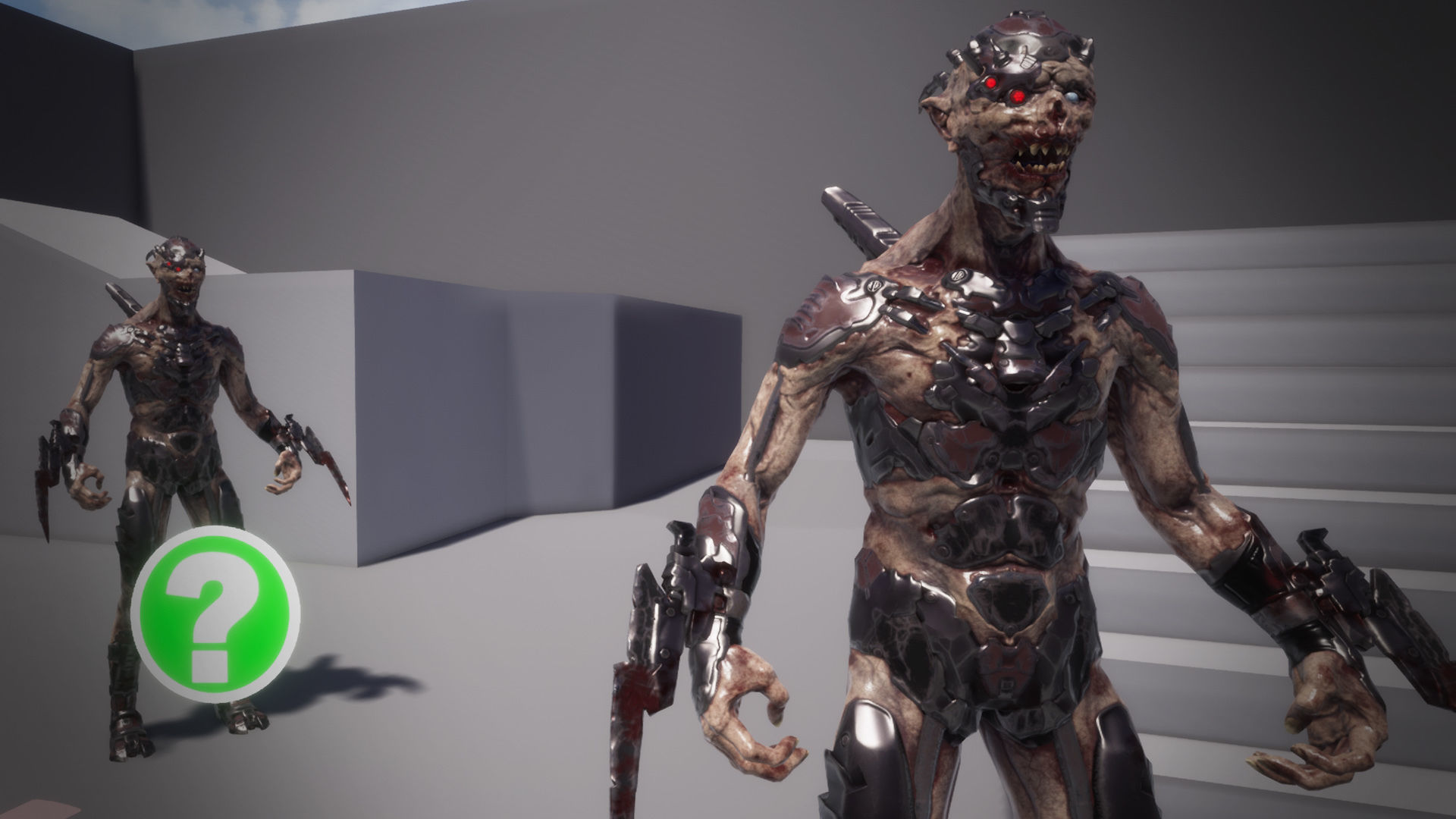 Ghoul soldier Low-poly 3D model_9