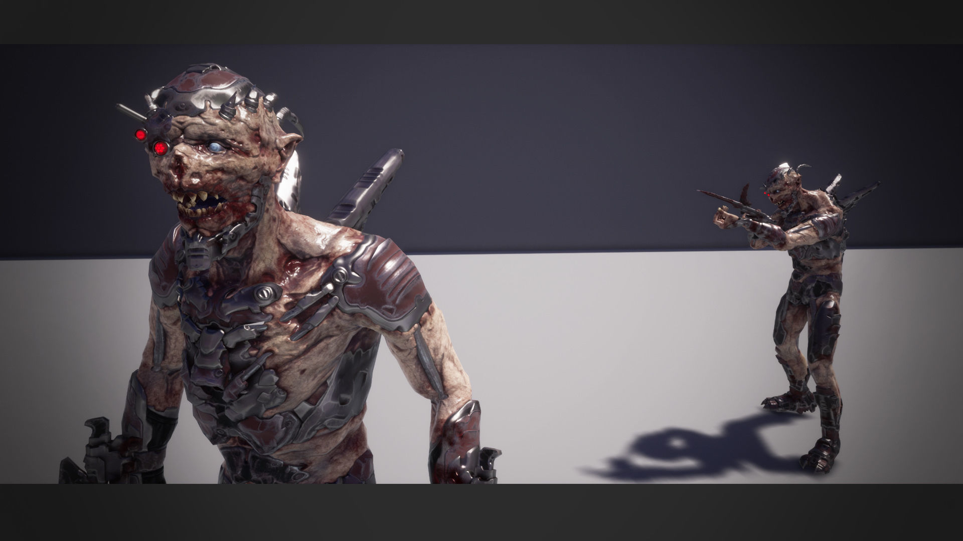 Ghoul soldier Low-poly 3D model_10