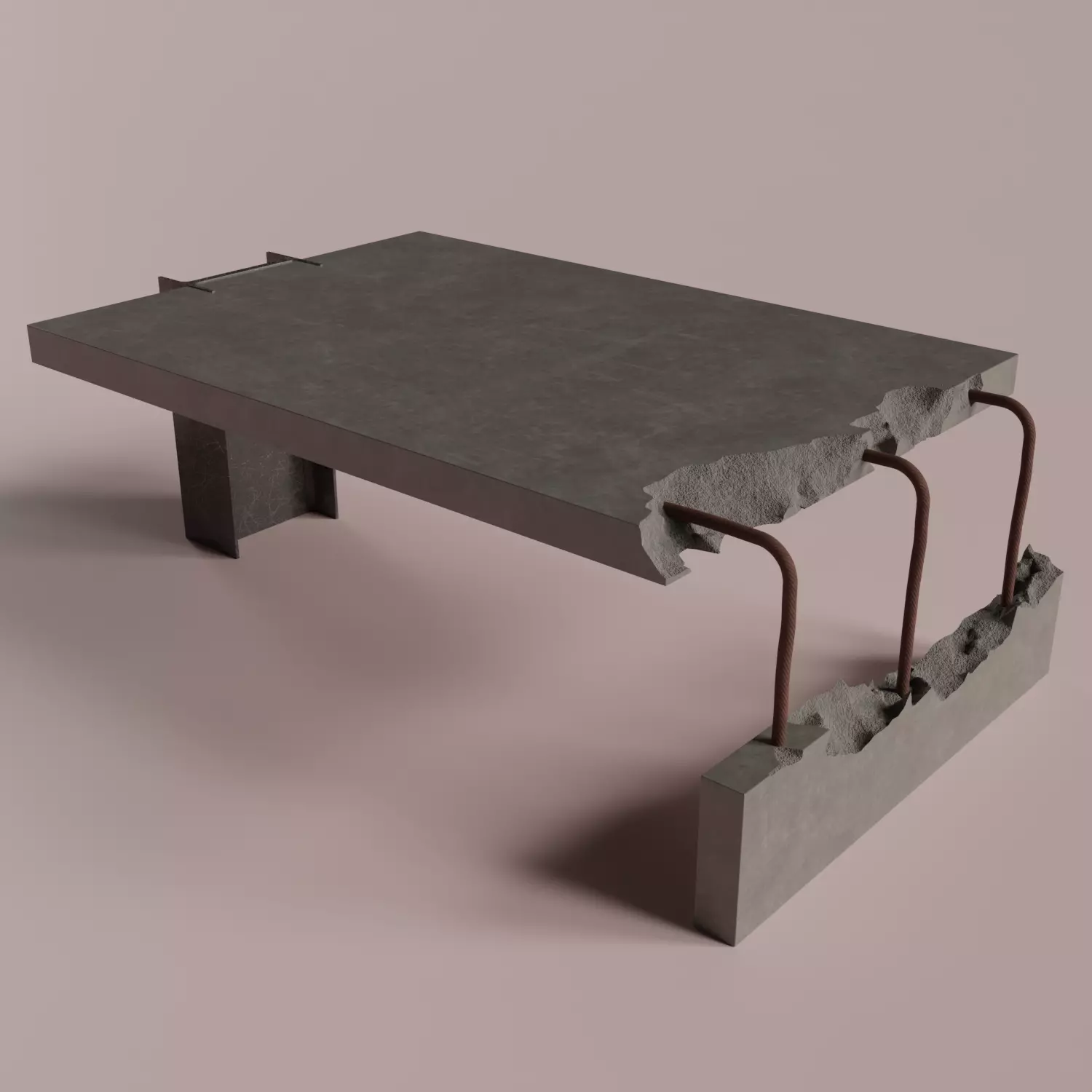 Concrete coffee table 3D model_0