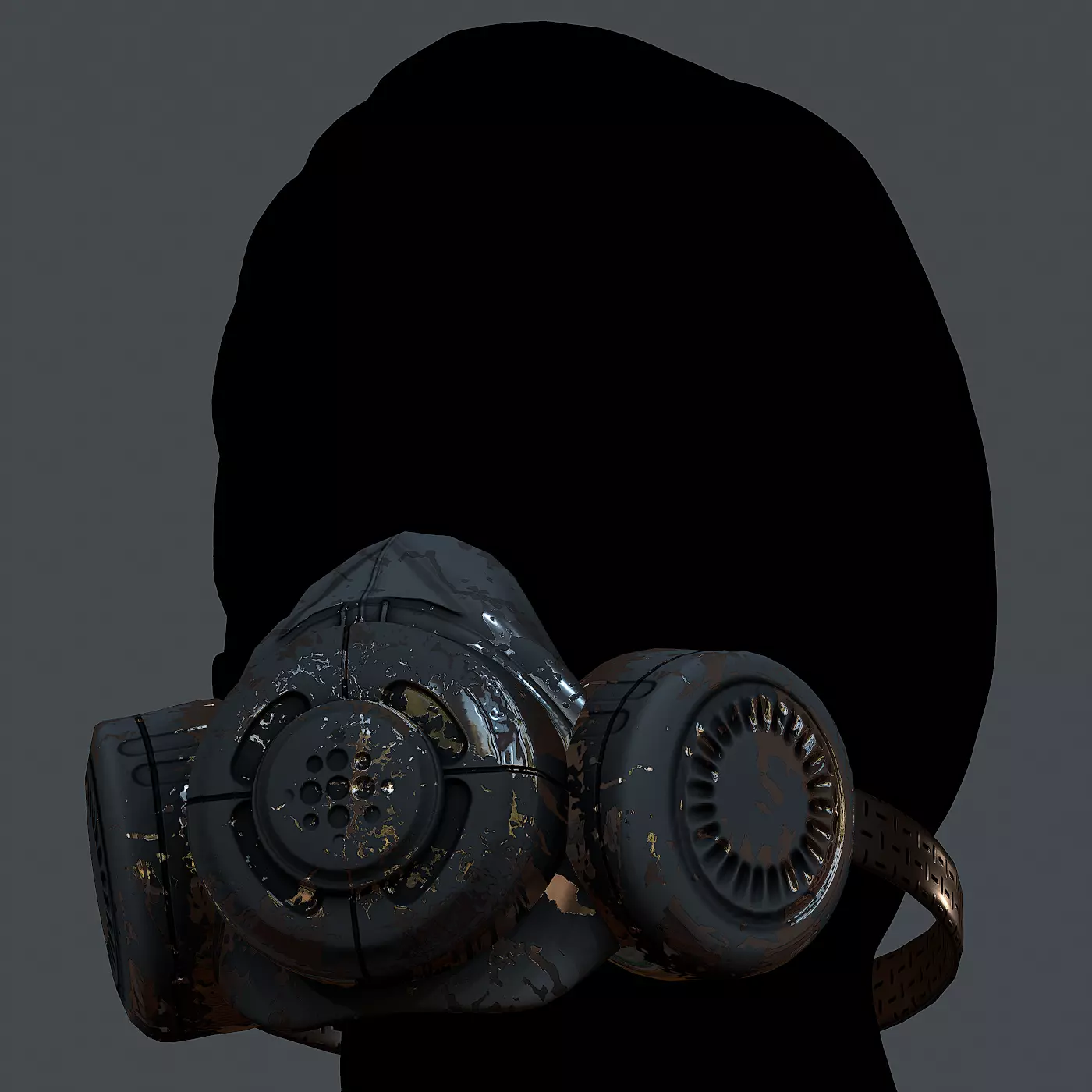 Gas mask helmet 3d model scifi Low-poly Low-poly 3D model Low-poly 3D model_0