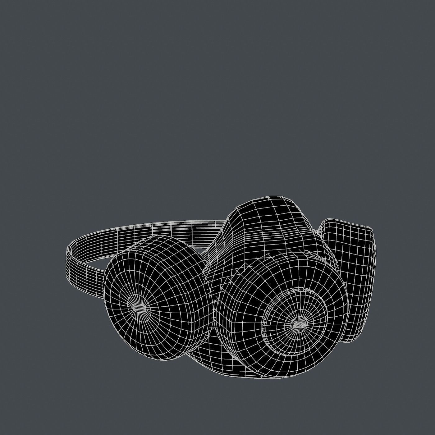 Gas mask helmet 3d model scifi Low-poly Low-poly 3D model Low-poly 3D model_8