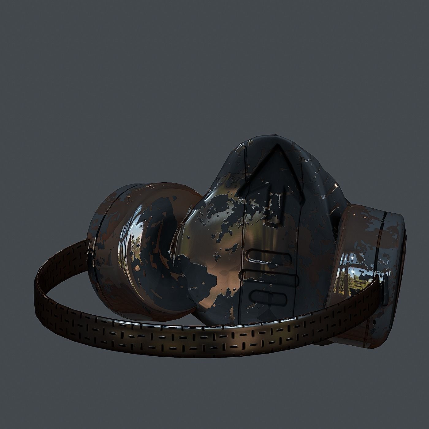Gas mask helmet 3d model scifi Low-poly Low-poly 3D model Low-poly 3D model_4