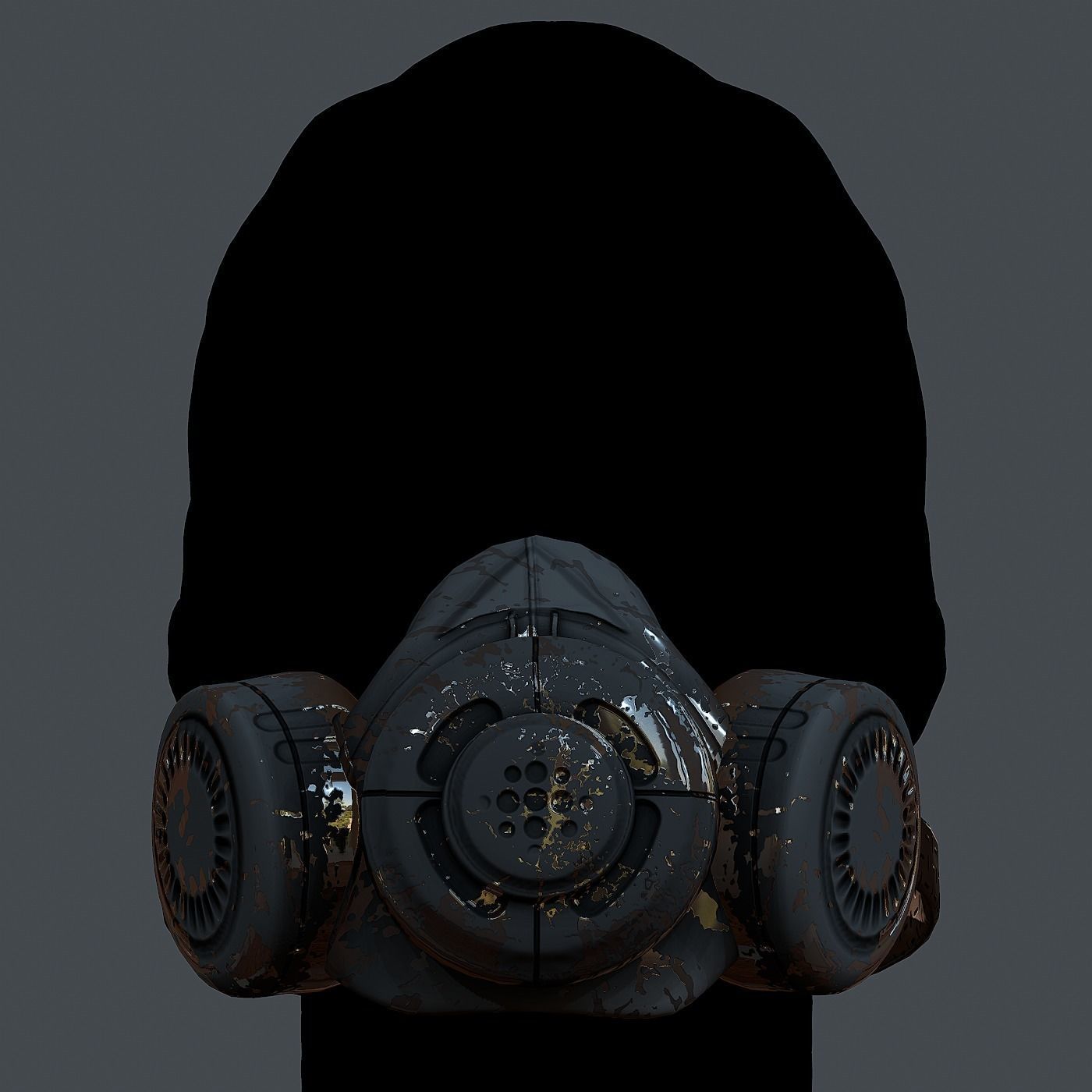 Gas mask helmet 3d model scifi Low-poly Low-poly 3D model Low-poly 3D model_2