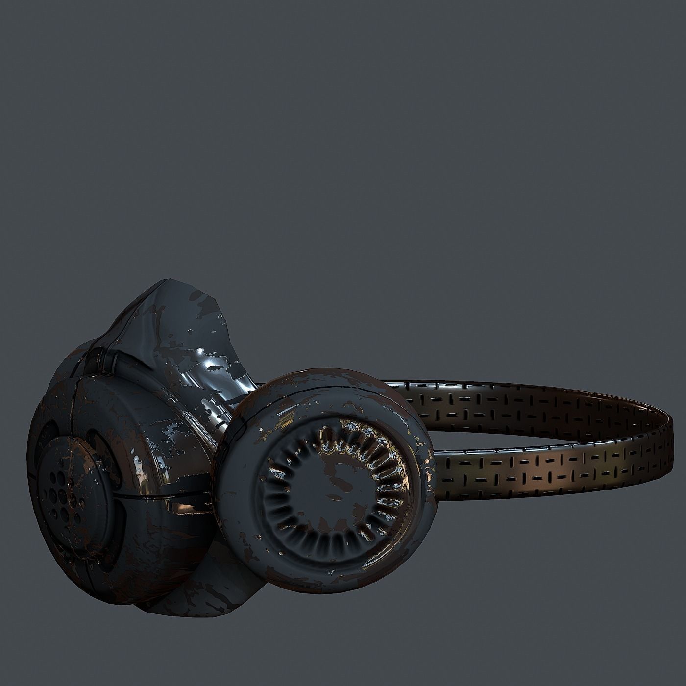 Gas mask helmet 3d model scifi Low-poly Low-poly 3D model Low-poly 3D model_5