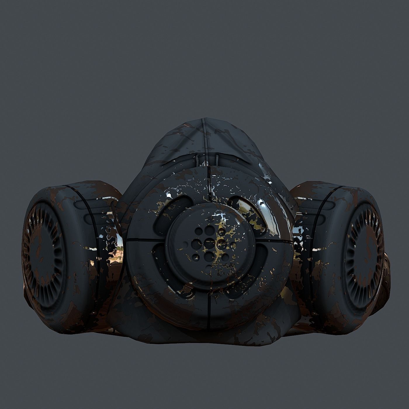 Gas mask helmet 3d model scifi Low-poly Low-poly 3D model Low-poly 3D model_6