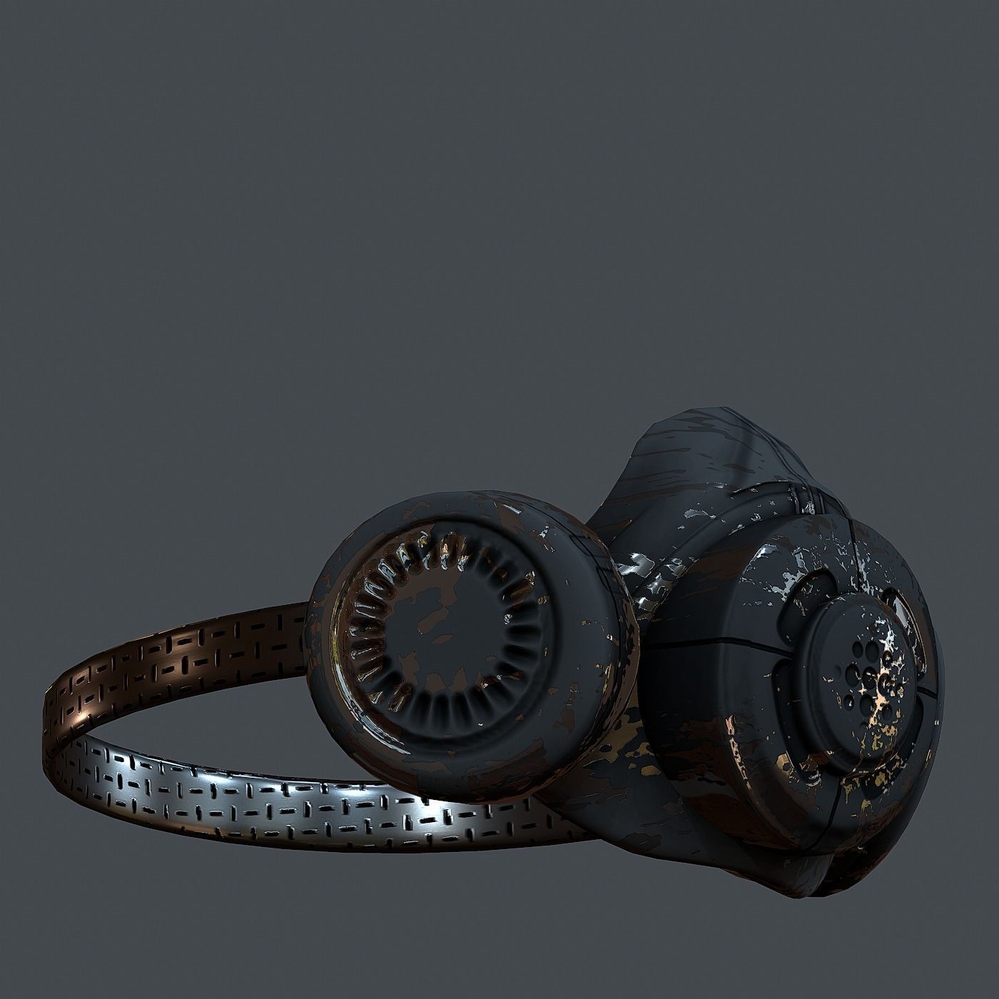 Gas mask helmet 3d model scifi Low-poly Low-poly 3D model Low-poly 3D model_3