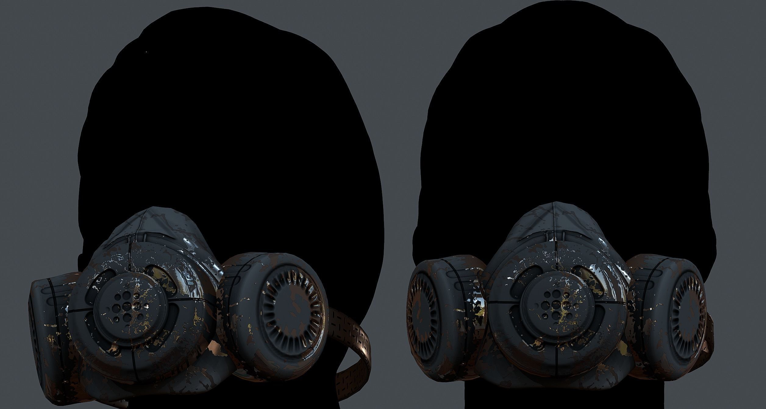 Gas mask helmet 3d model scifi Low-poly Low-poly 3D model Low-poly 3D model_1