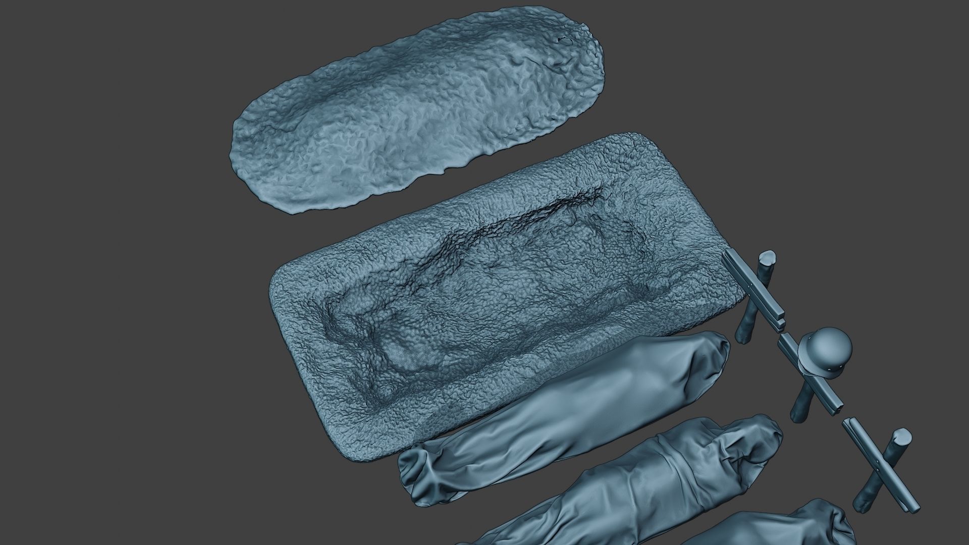 German soldier ww2 Tombs and Corpses G6 3D print model_14