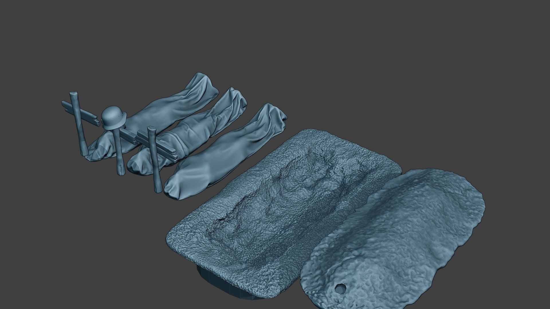 German soldier ww2 Tombs and Corpses G6 3D print model_7