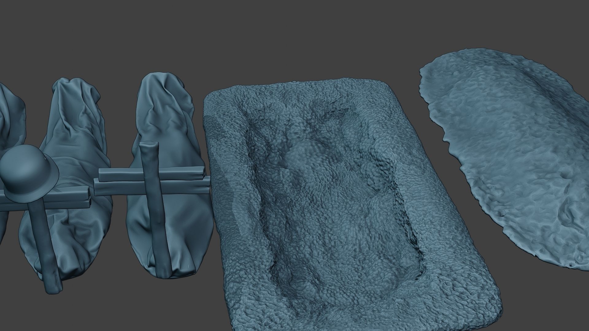 German soldier ww2 Tombs and Corpses G6 3D print model_20