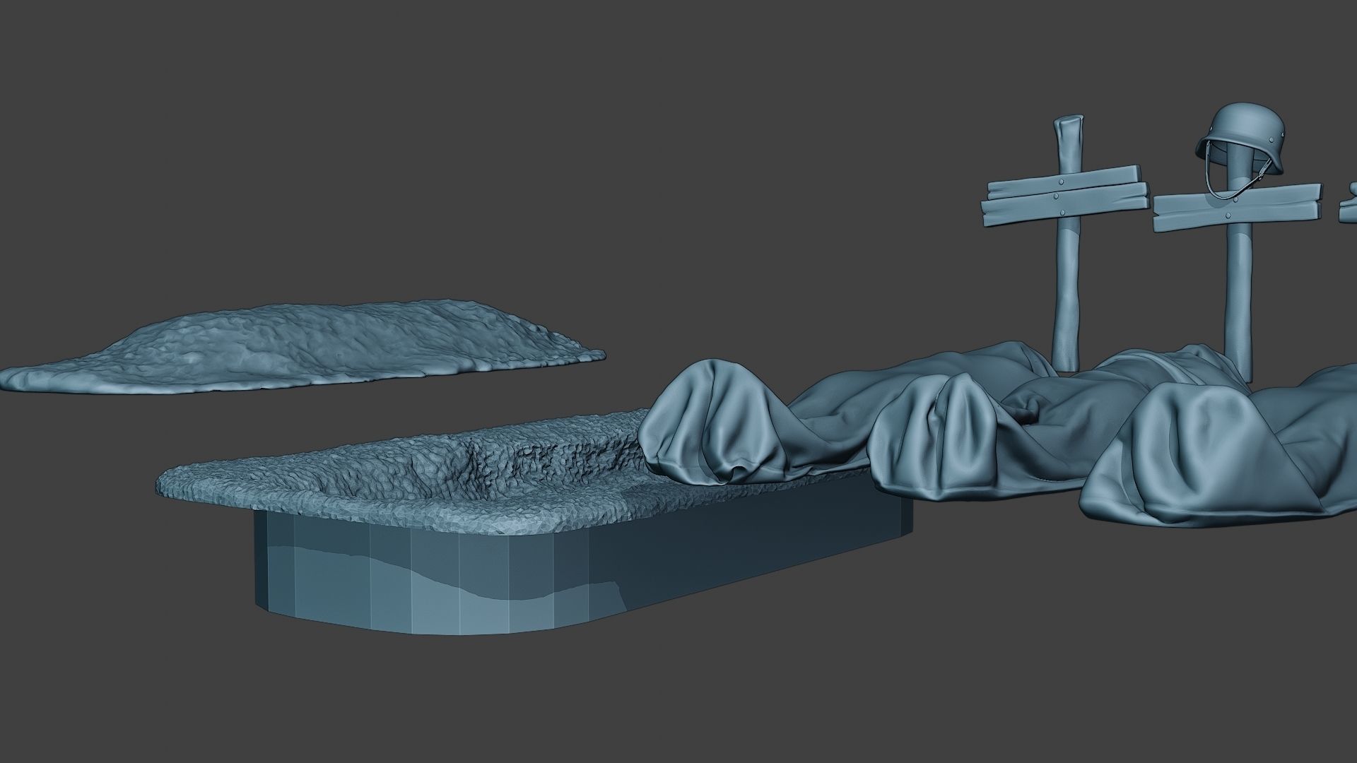 German soldier ww2 Tombs and Corpses G6 3D print model_27