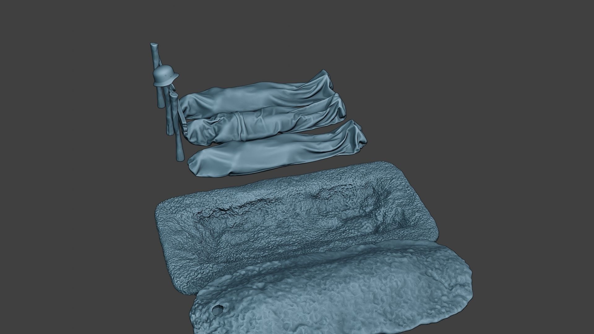 German soldier ww2 Tombs and Corpses G6 3D print model_8