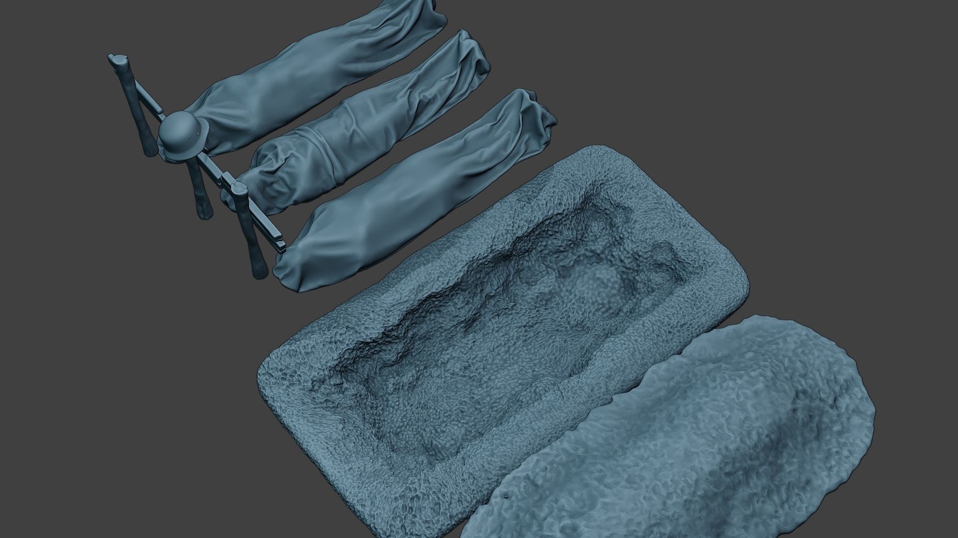 German soldier ww2 Tombs and Corpses G6 3D print model_21