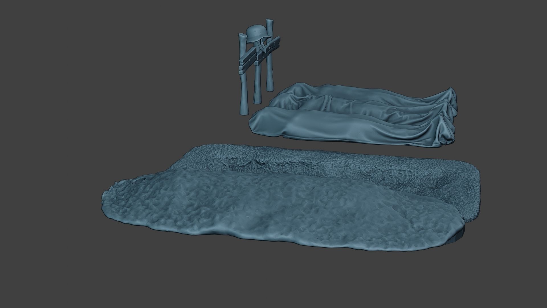 German soldier ww2 Tombs and Corpses G6 3D print model_30