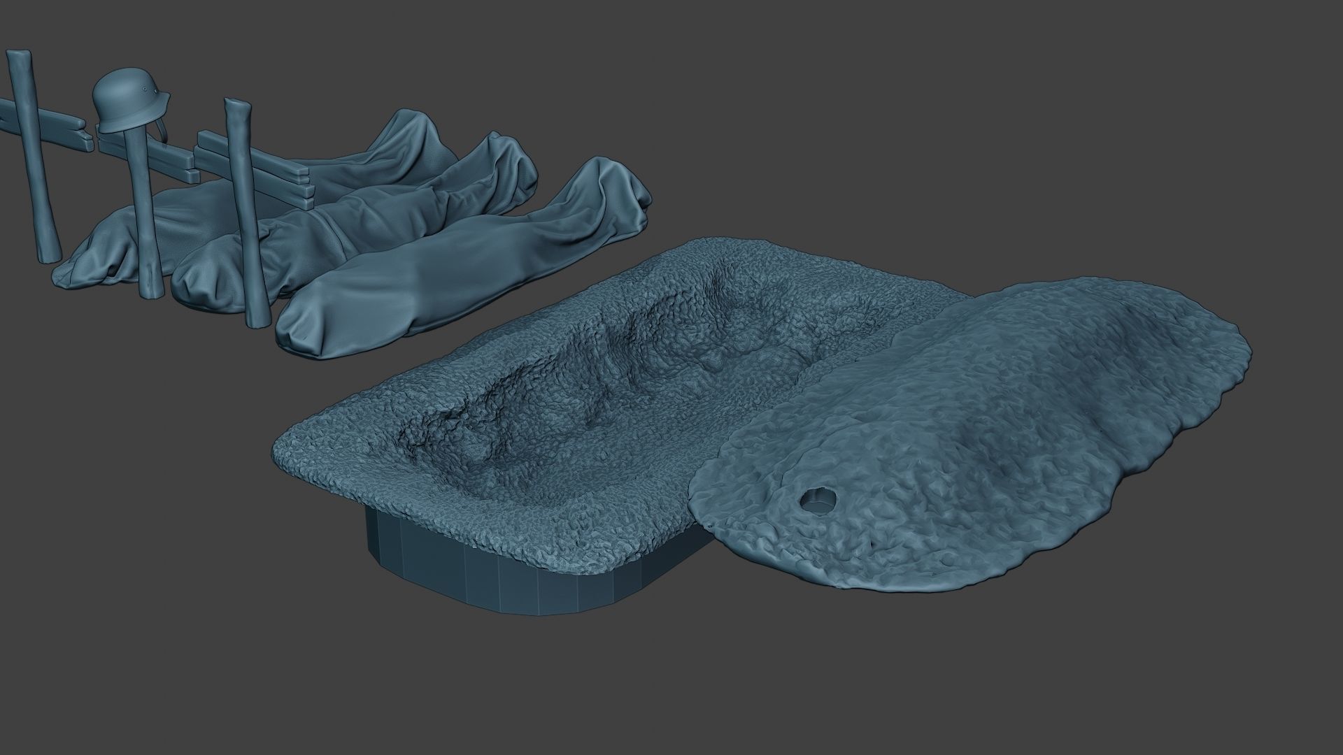 German soldier ww2 Tombs and Corpses G6 3D print model_24