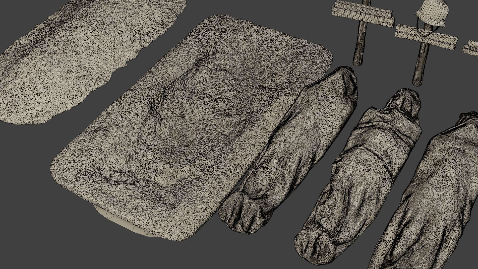 German soldier ww2 Tombs and Corpses G6 3D print model_12