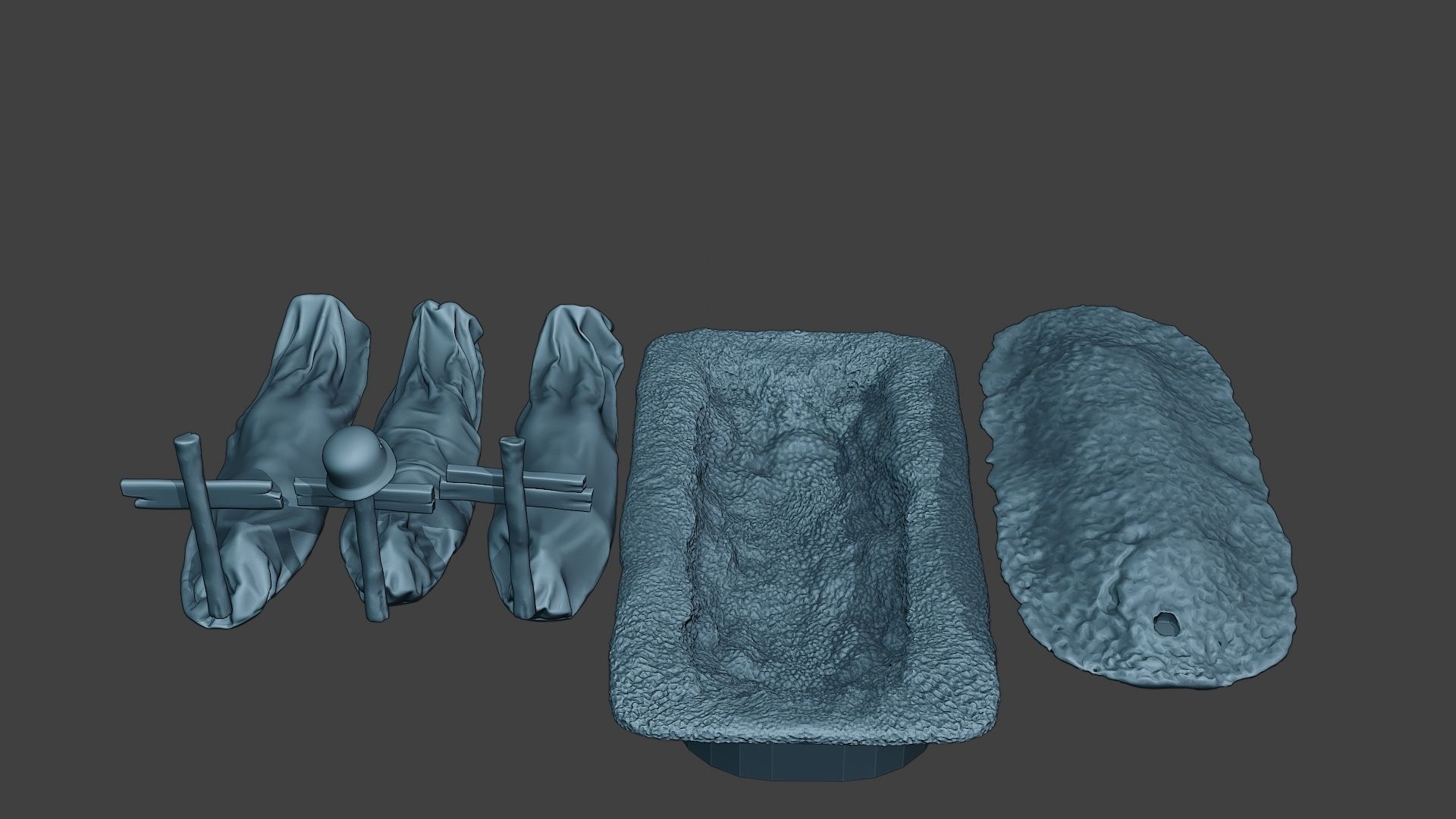 German soldier ww2 Tombs and Corpses G6 3D print model_6