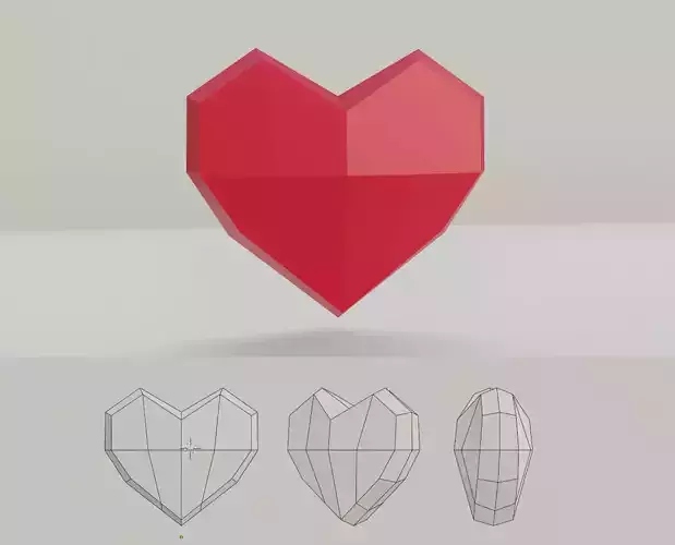 Low Poly Heart Base Mesh