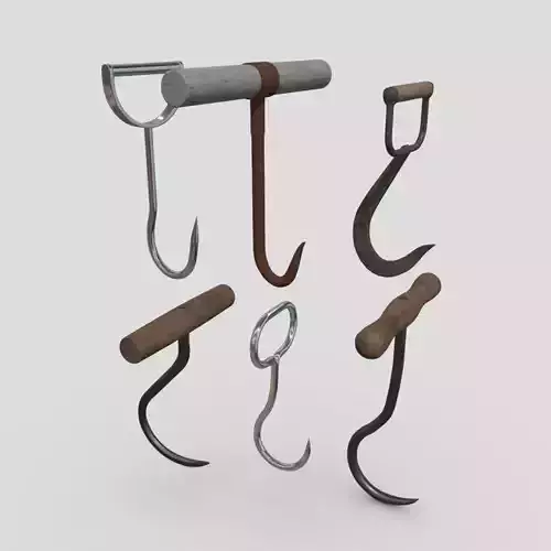 Meat Hook Pack Low-poly 3D model