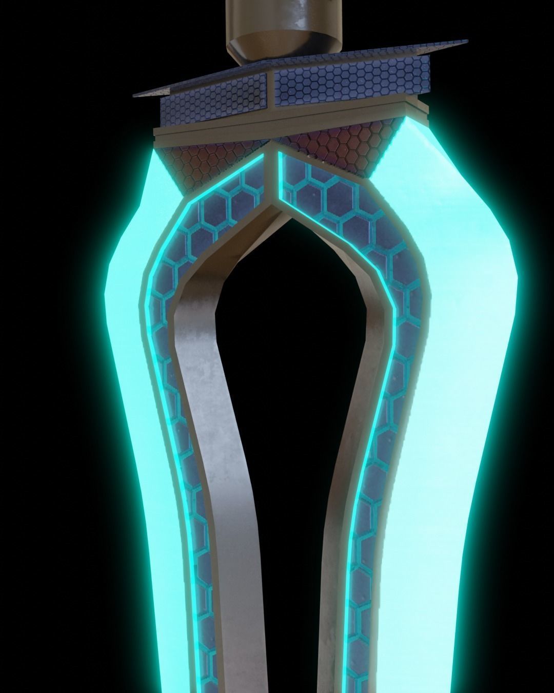 Sci-fi sword for a super villain 2K textures Low-poly 3D model_9