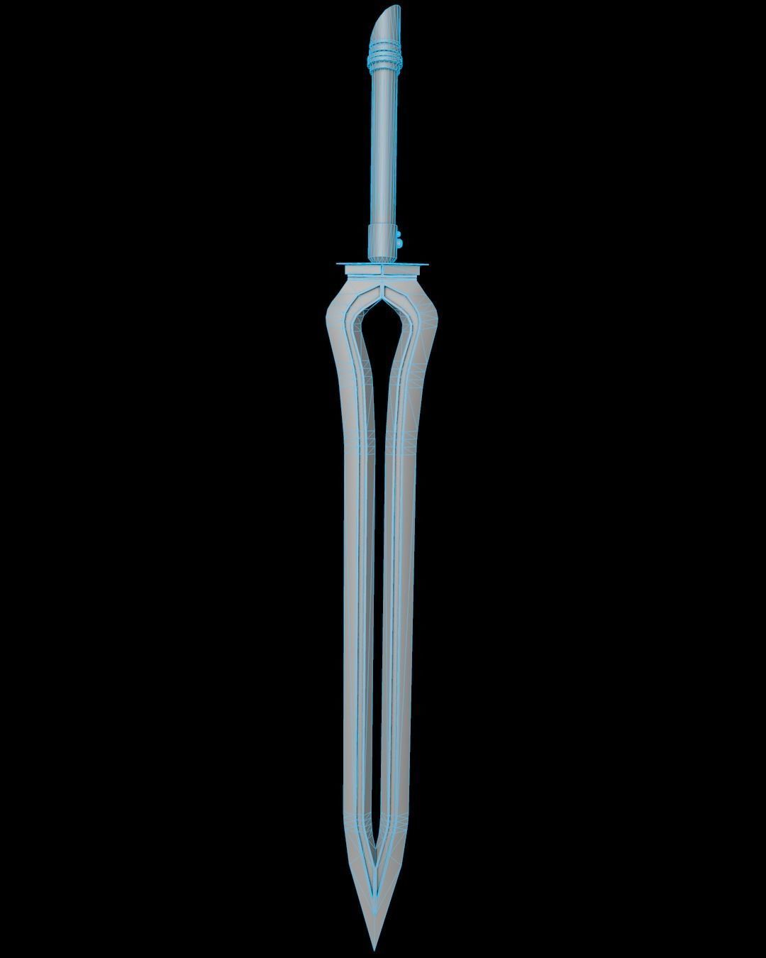 Sci-fi sword for a super villain 2K textures Low-poly 3D model_32