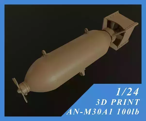US GP BOMB AN-M30A1 100LB 1-24 3D print model