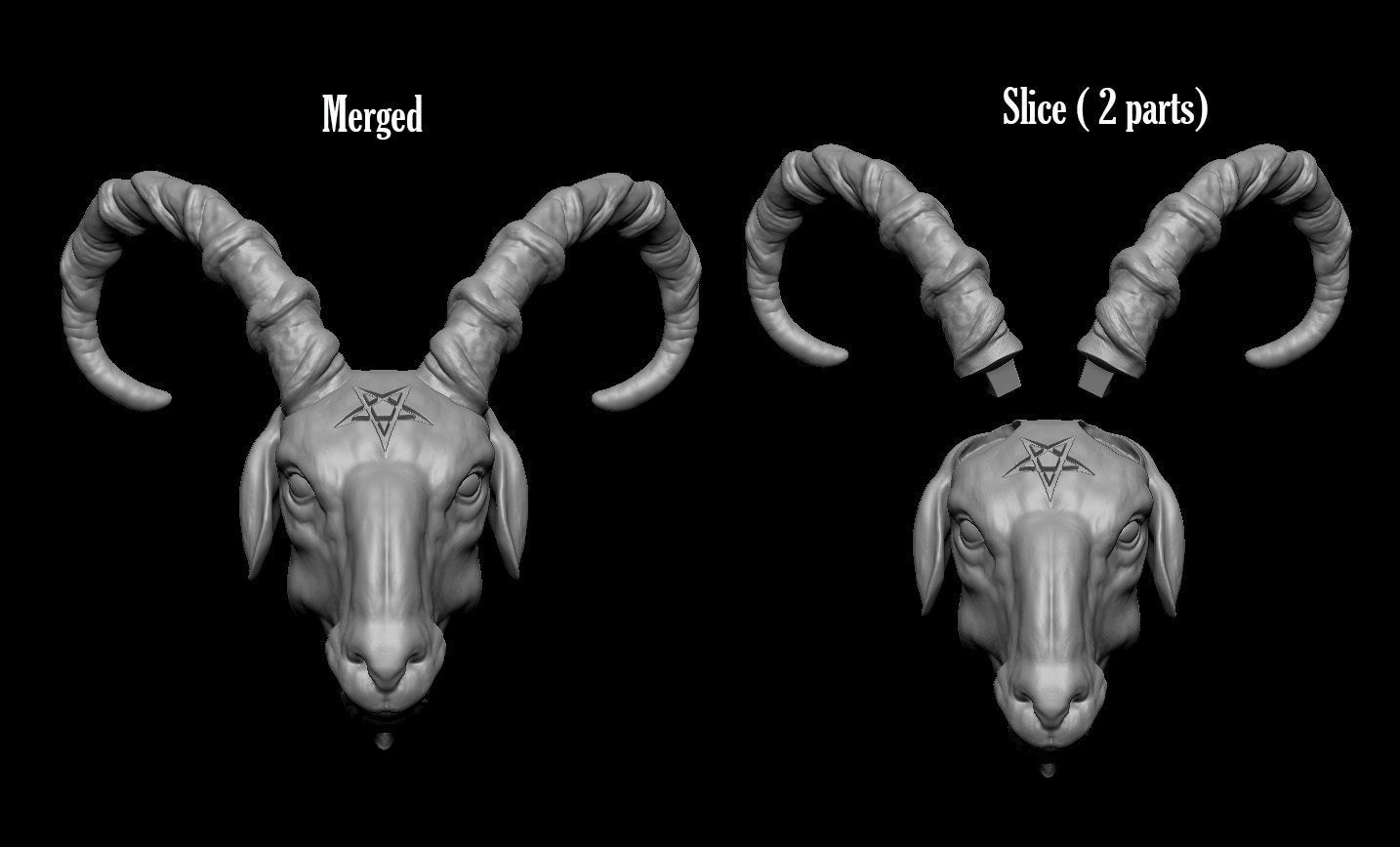 Baphomet Head 2 3D print model_2