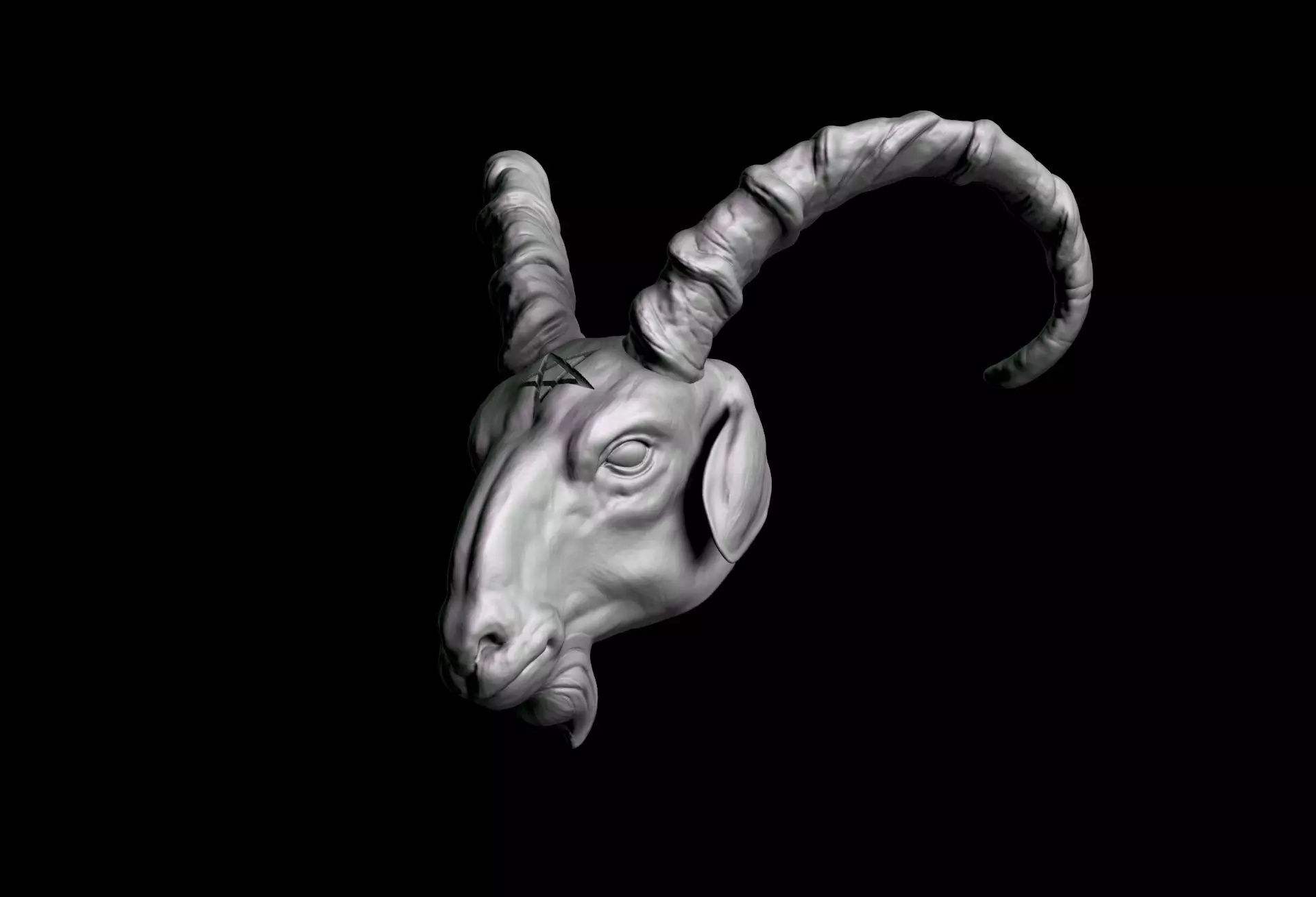 Baphomet Head 2 3D print model_0