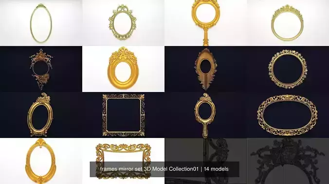  frames mirror set 3D Model Collection01 