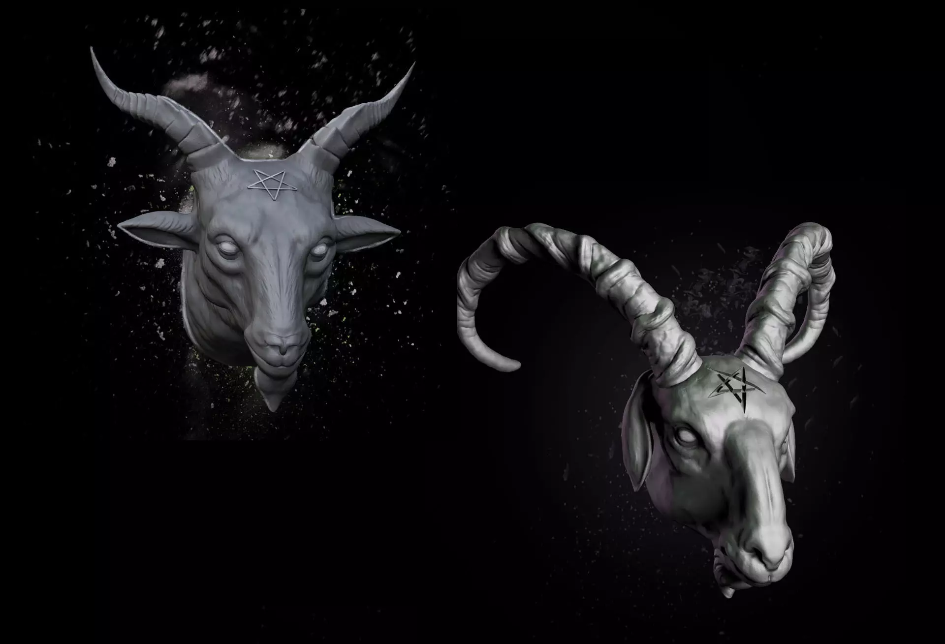 Baphomet Head Pack 3D print model