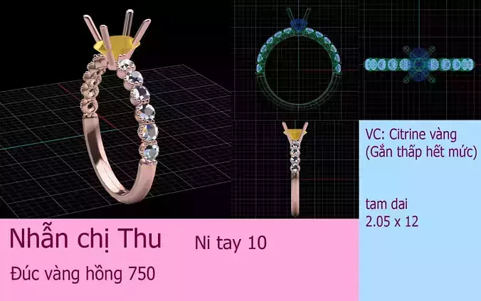 circle ring with citrine