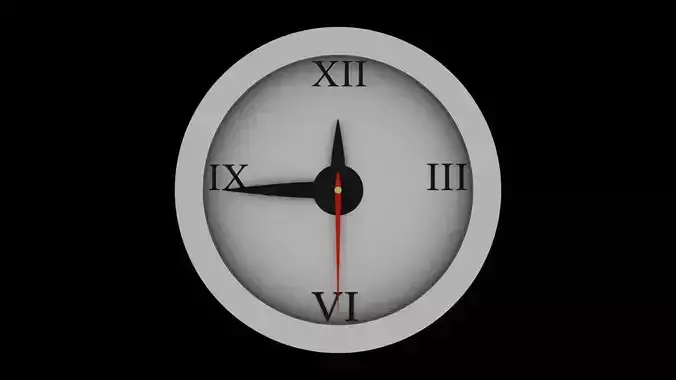 Wall Clock Low-poly 3D model