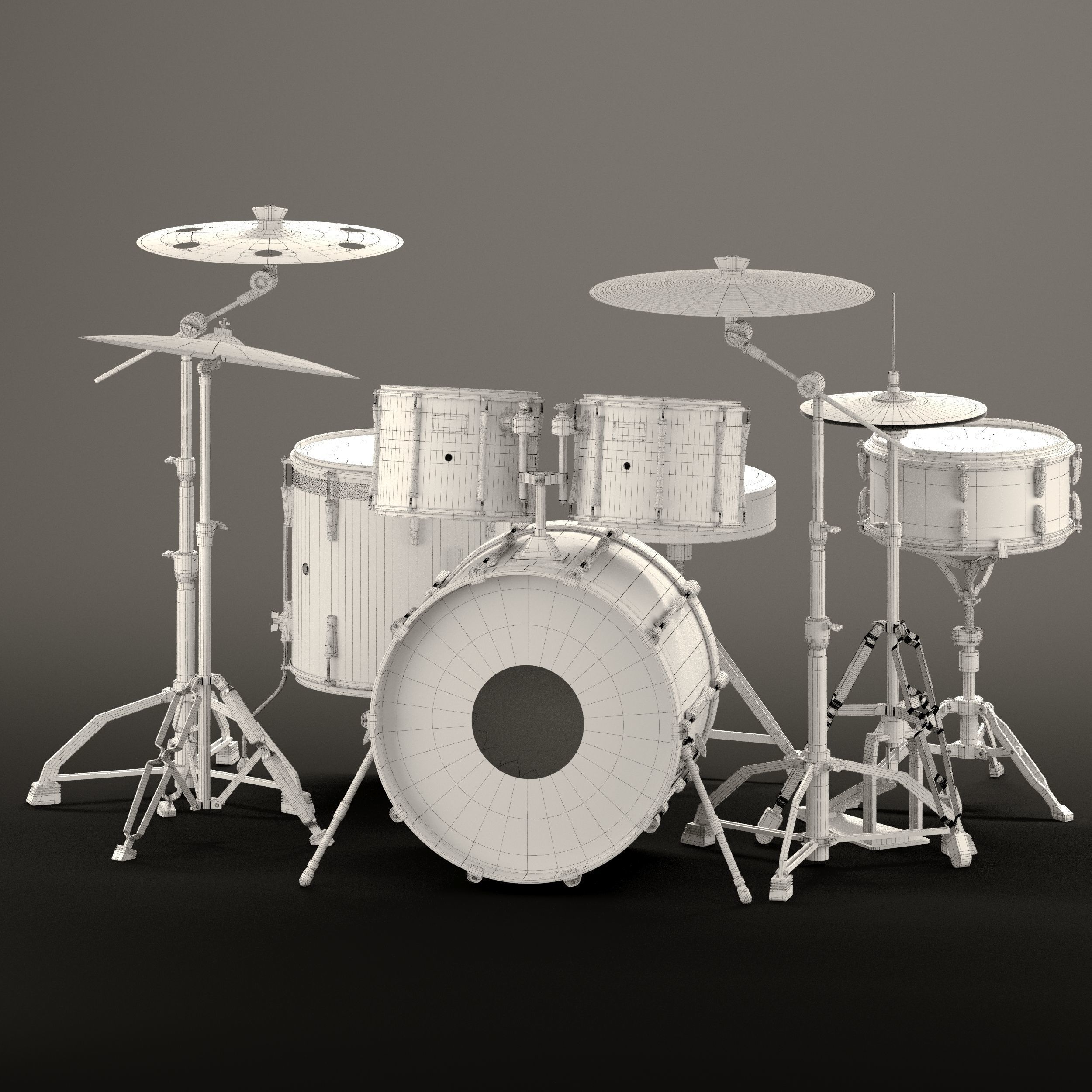 music yamaha drum set 3D model_1