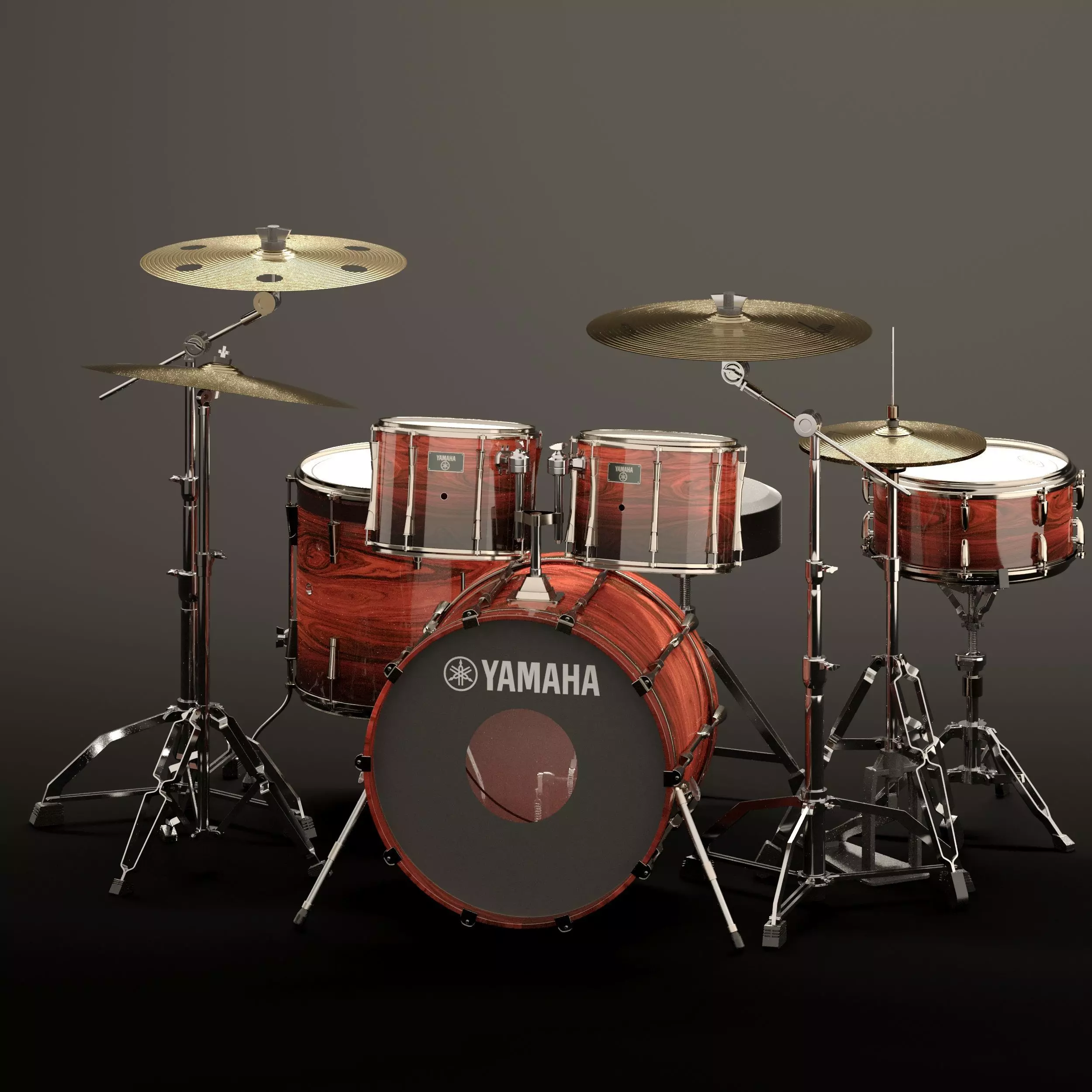 music yamaha drum set 3D model_0