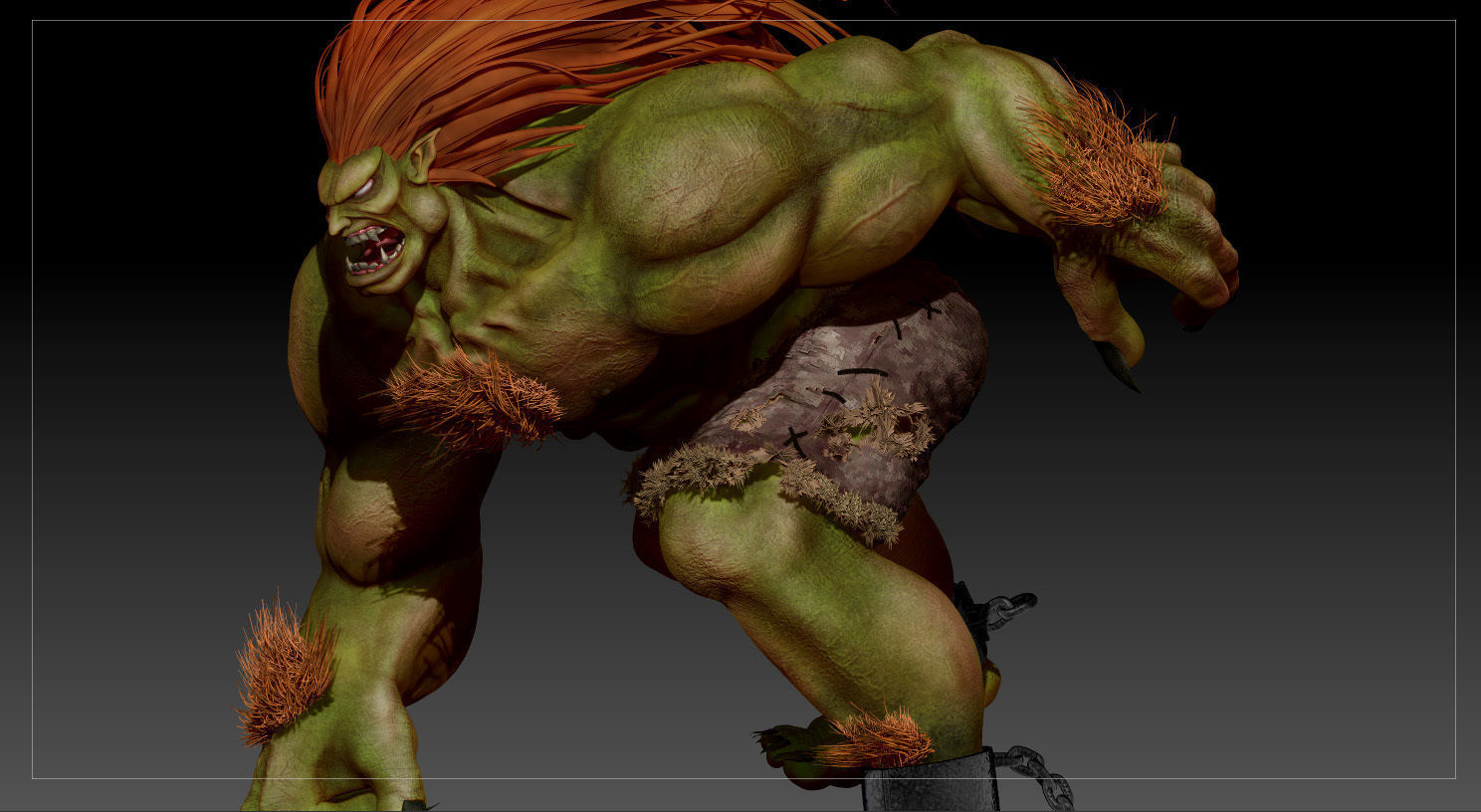Blanka Street Fighters 3D model_5