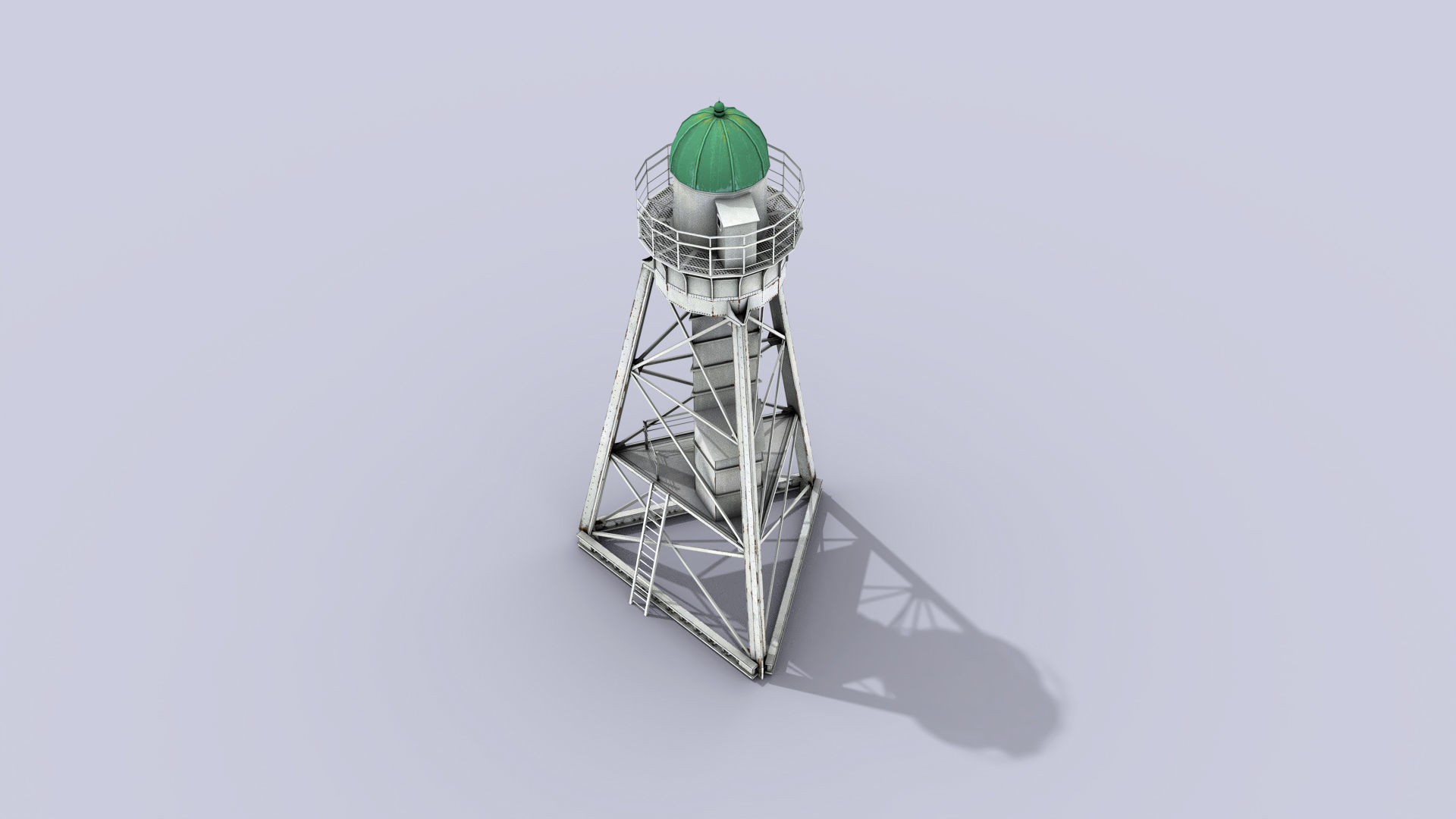 White Metal Lighthouse Low-poly 3D model_2