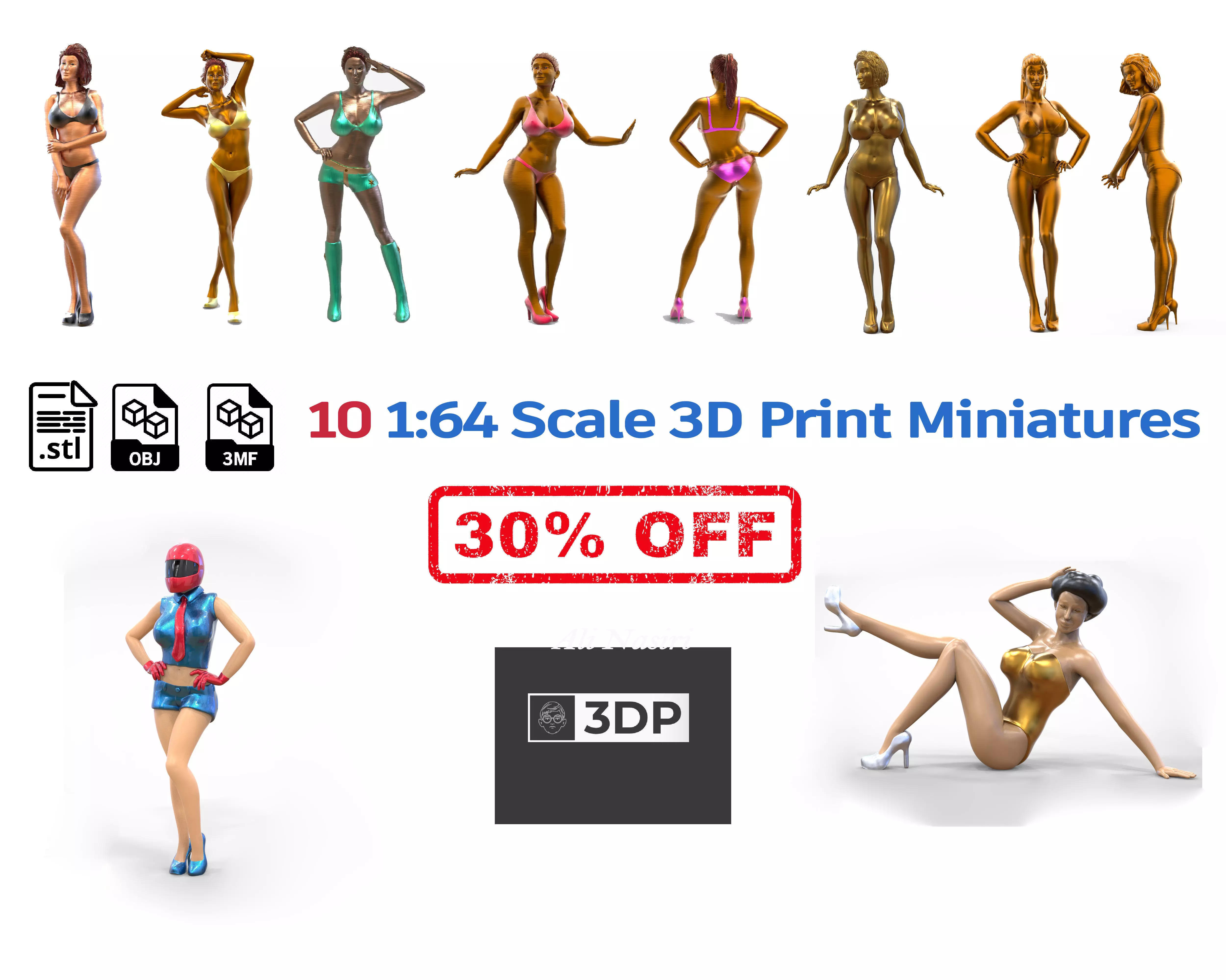 C2 10 figures attractive woman 3D Model Collection_0