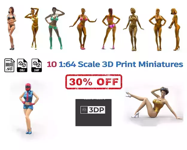 C2 10 figures attractive woman 3D Model Collection