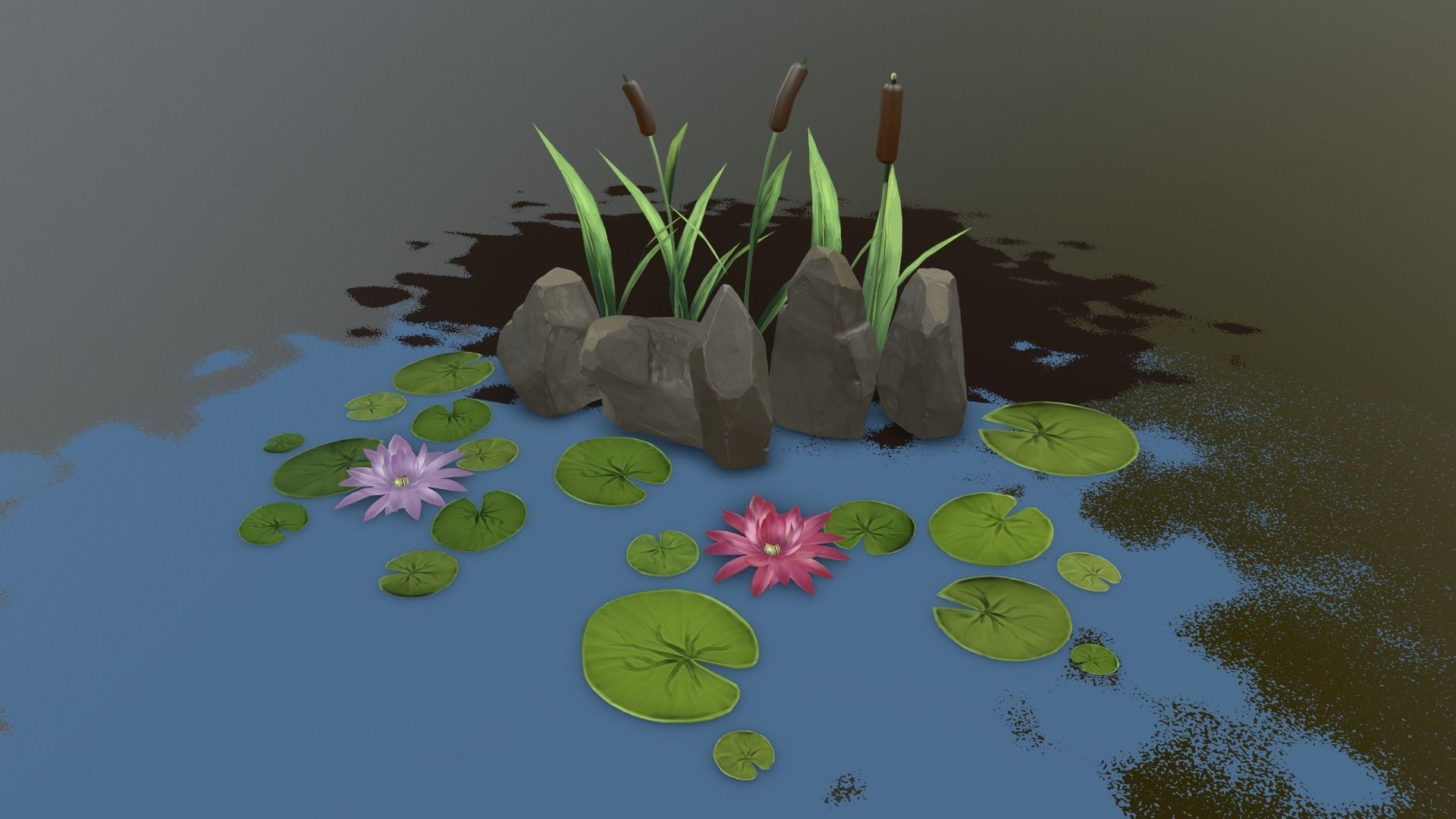 Game-ready stylized rocks and swamp 3D Model Collection_4