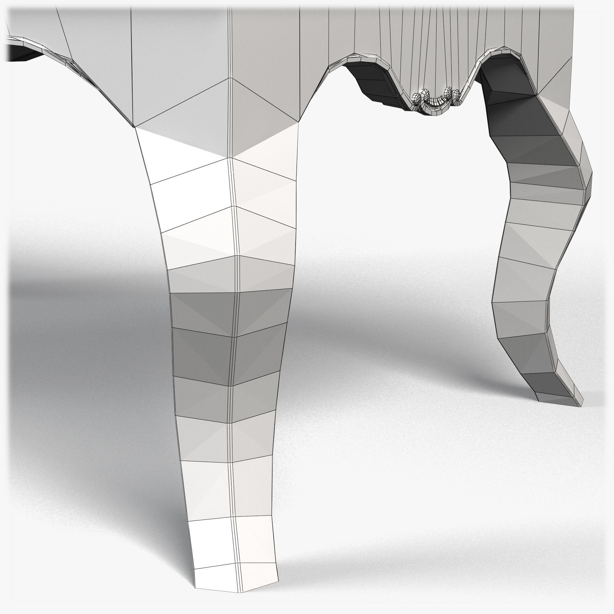 Table0003 cabinet with wooden frame 3D model_9