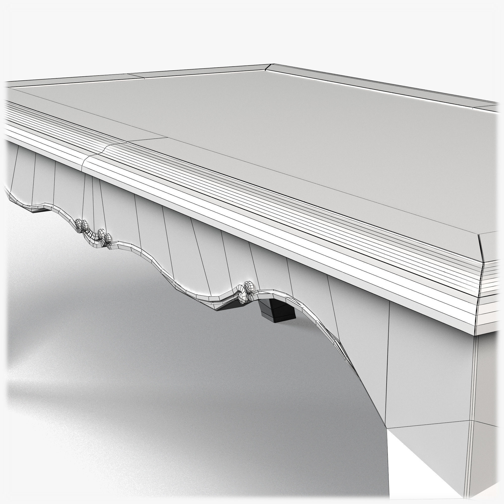 Table0003 cabinet with wooden frame 3D model_8