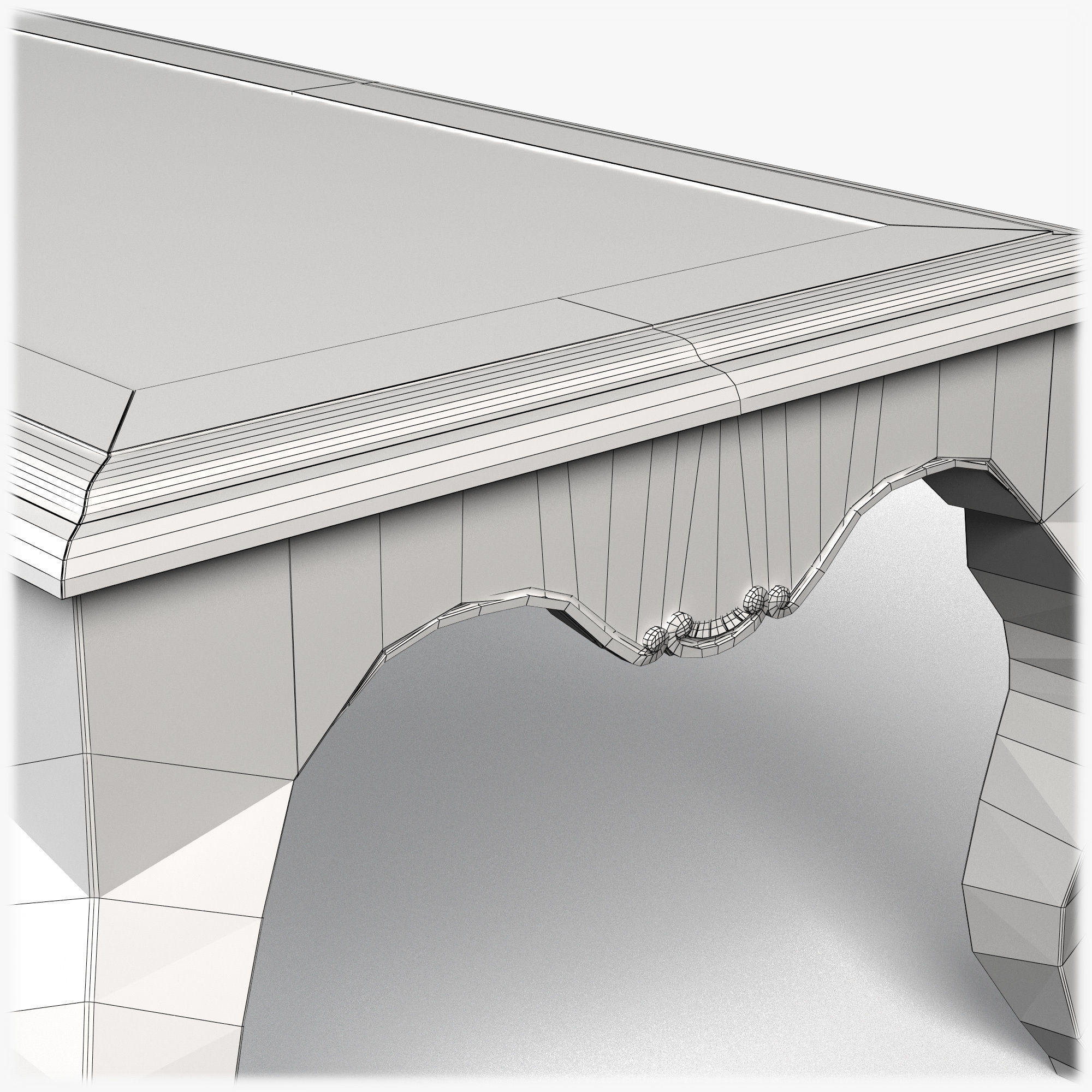 Table0003 cabinet with wooden frame 3D model_7