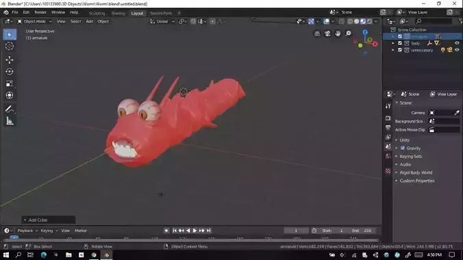 Worm free Free low-poly 3D model