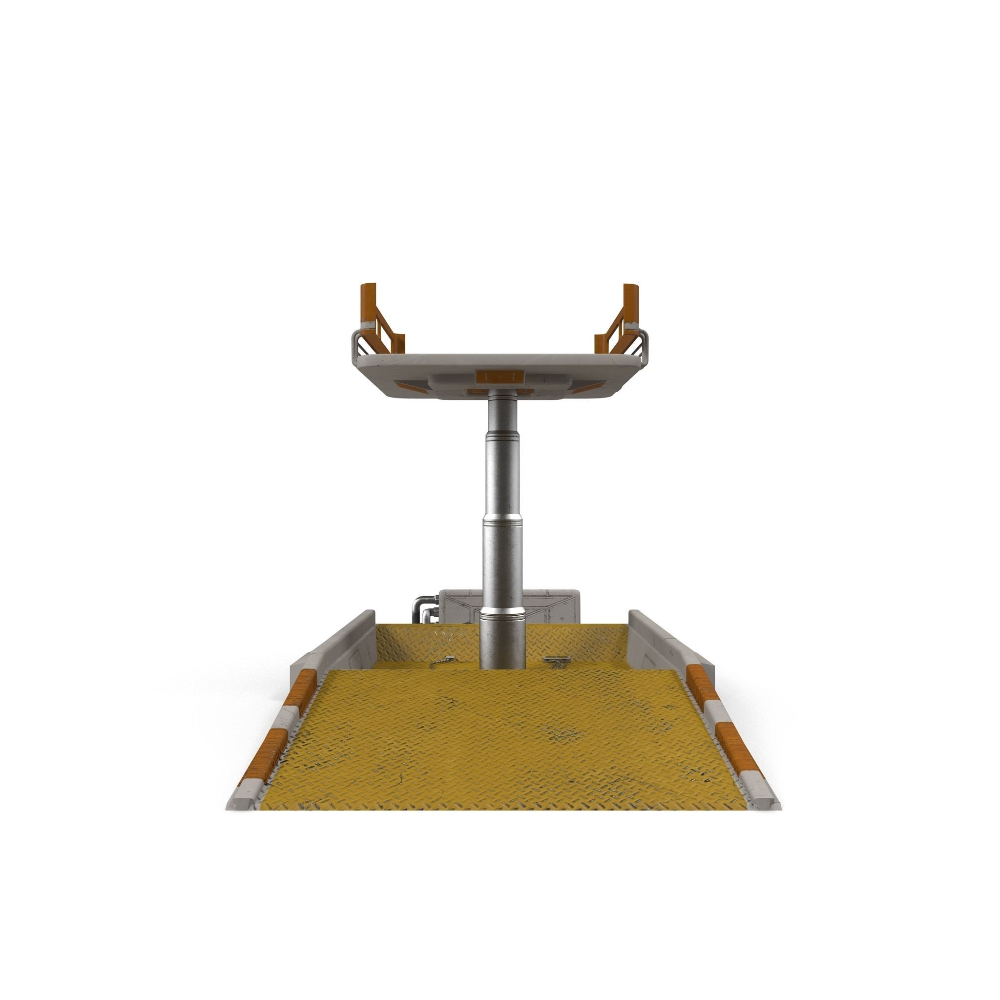 Elevator table with two chairs Low-poly 3D model_3
